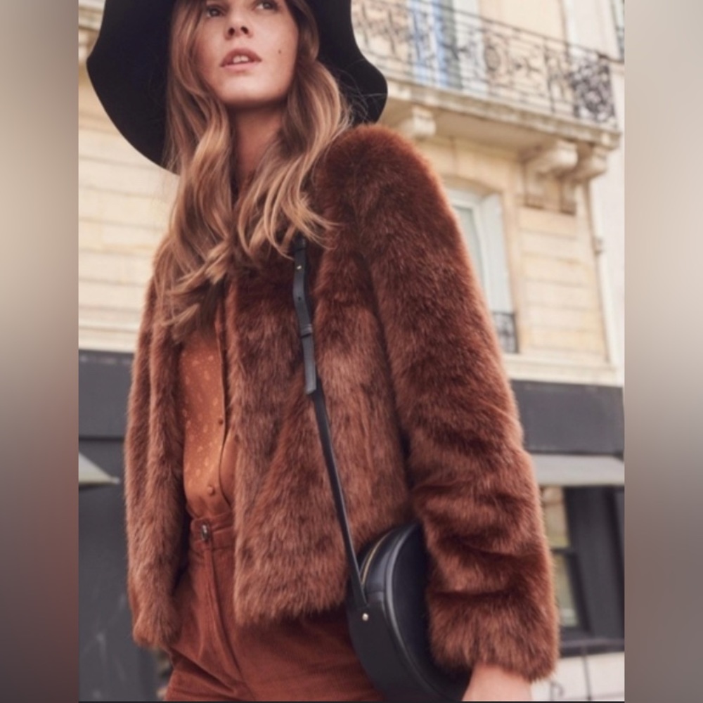 Sezane Lio NWT Faux Fur Coat